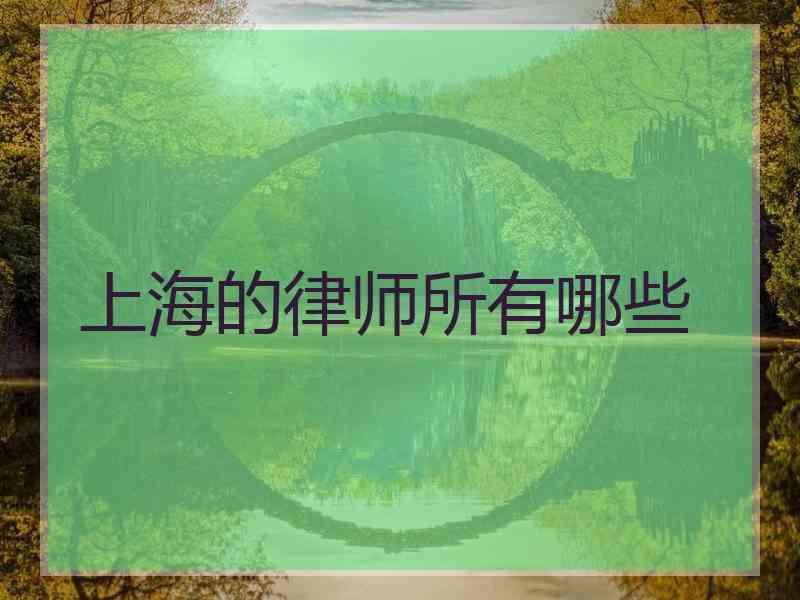 上海的律师所有哪些