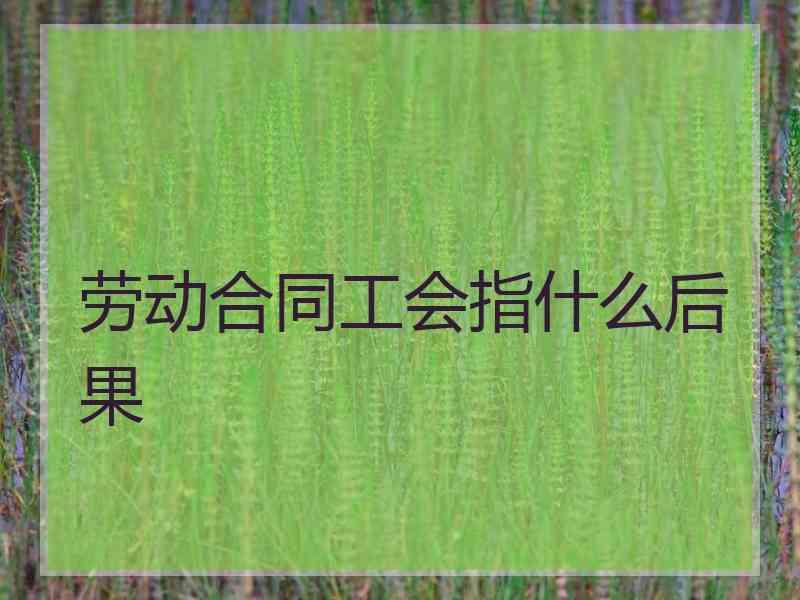 劳动合同工会指什么后果