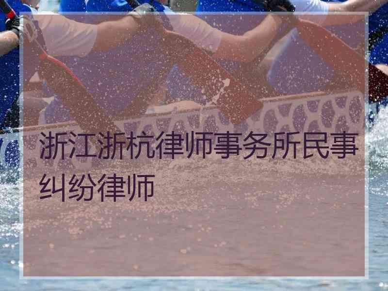 浙江浙杭律师事务所民事纠纷律师