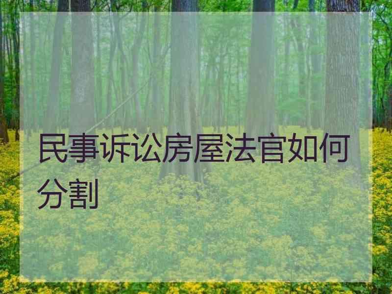 民事诉讼房屋法官如何分割