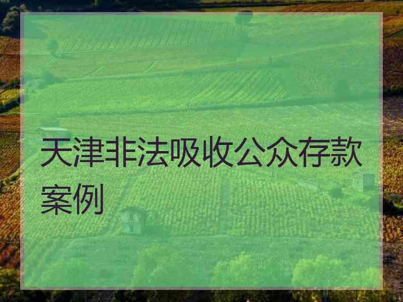 天津非法吸收公众存款案例