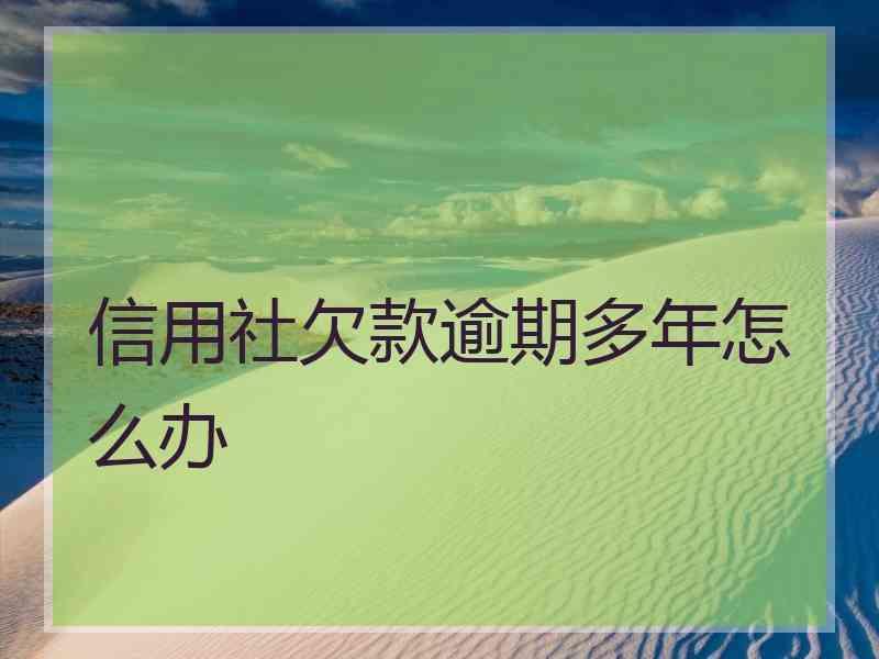 信用社欠款逾期多年怎么办
