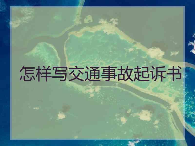 怎样写交通事故起诉书