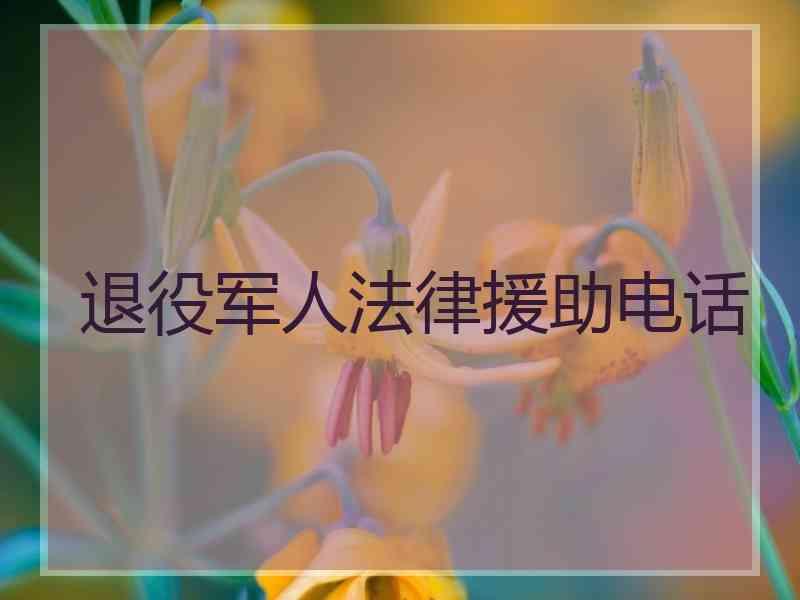 退役军人法律援助电话