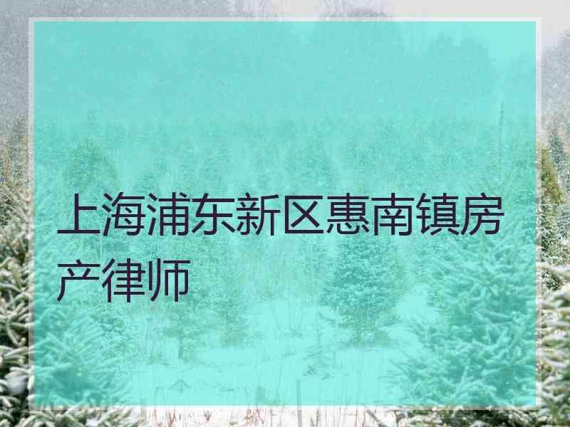 上海浦东新区惠南镇房产律师