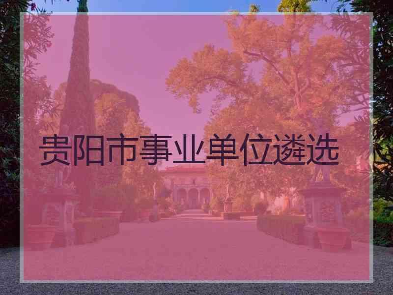 贵阳市事业单位遴选