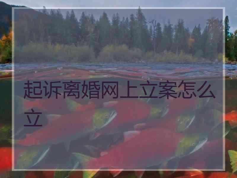 起诉离婚网上立案怎么立