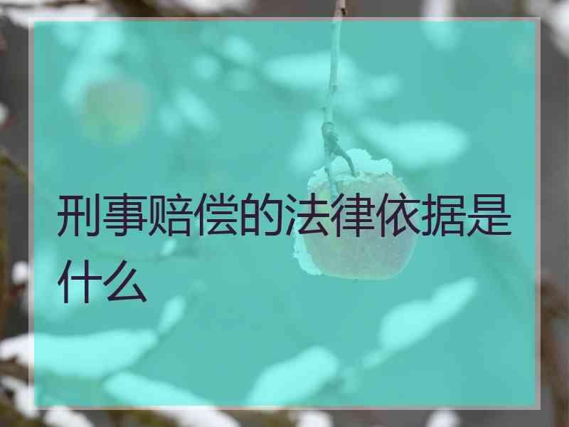 刑事赔偿的法律依据是什么