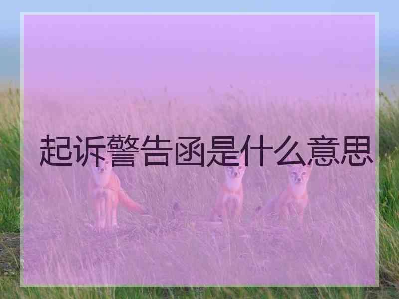 起诉警告函是什么意思