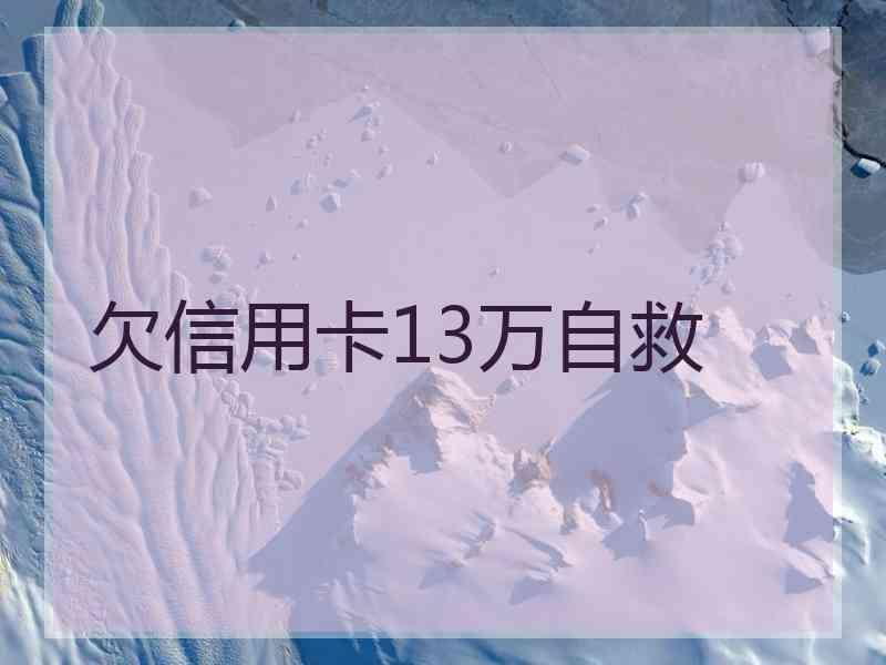 欠信用卡13万自救