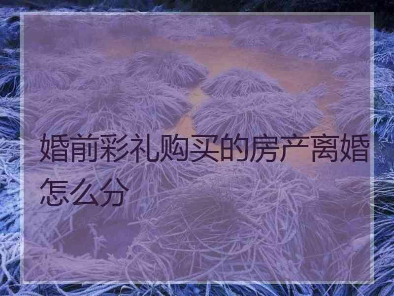 婚前彩礼购买的房产离婚怎么分