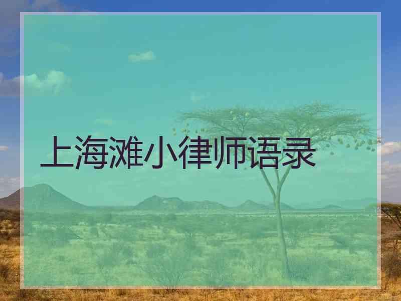 上海滩小律师语录