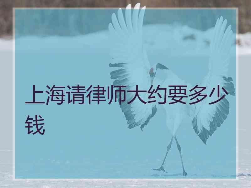 上海请律师大约要多少钱