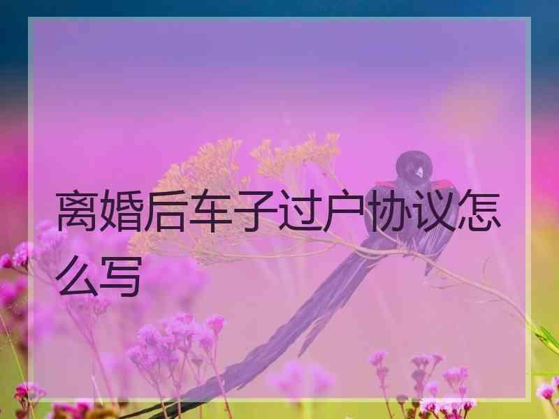 离婚后车子过户协议怎么写