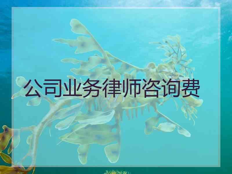 公司业务律师咨询费