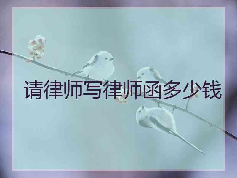 请律师写律师函多少钱
