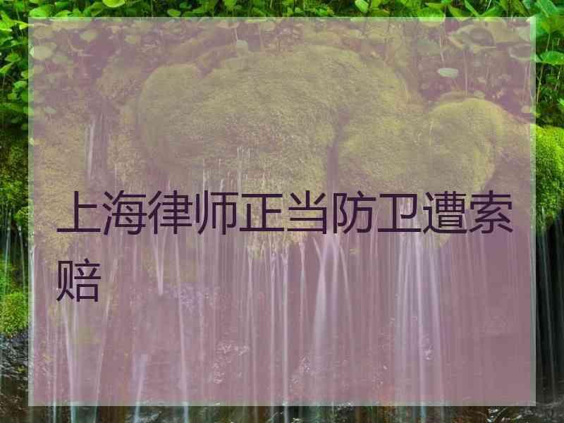 上海律师正当防卫遭索赔