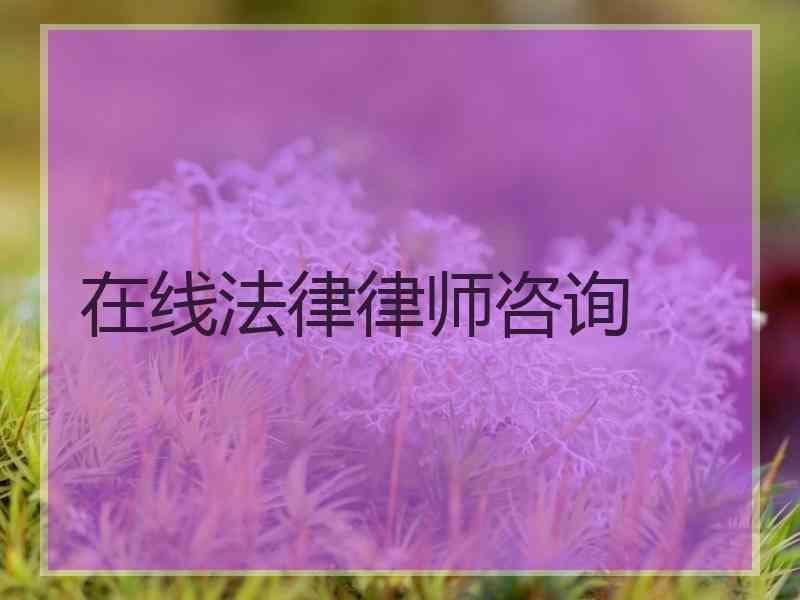 在线法律律师咨询
