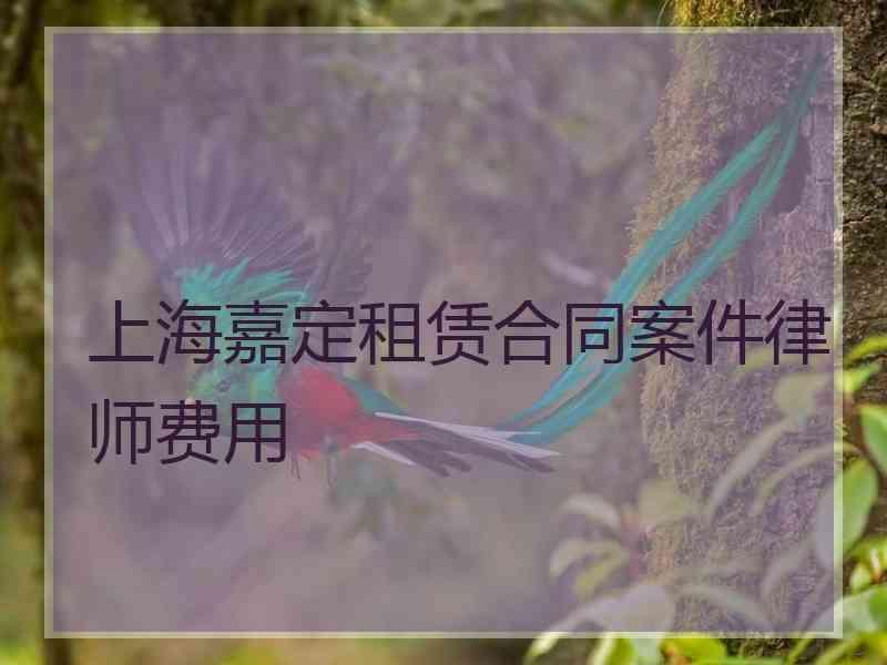 上海嘉定租赁合同案件律师费用