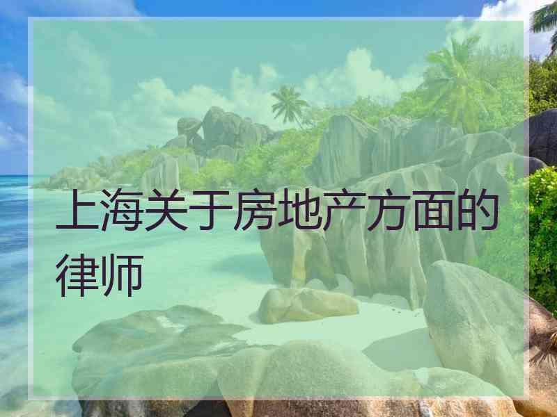 上海关于房地产方面的律师