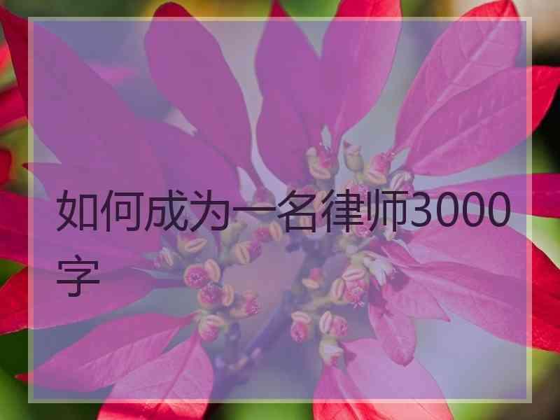 如何成为一名律师3000字