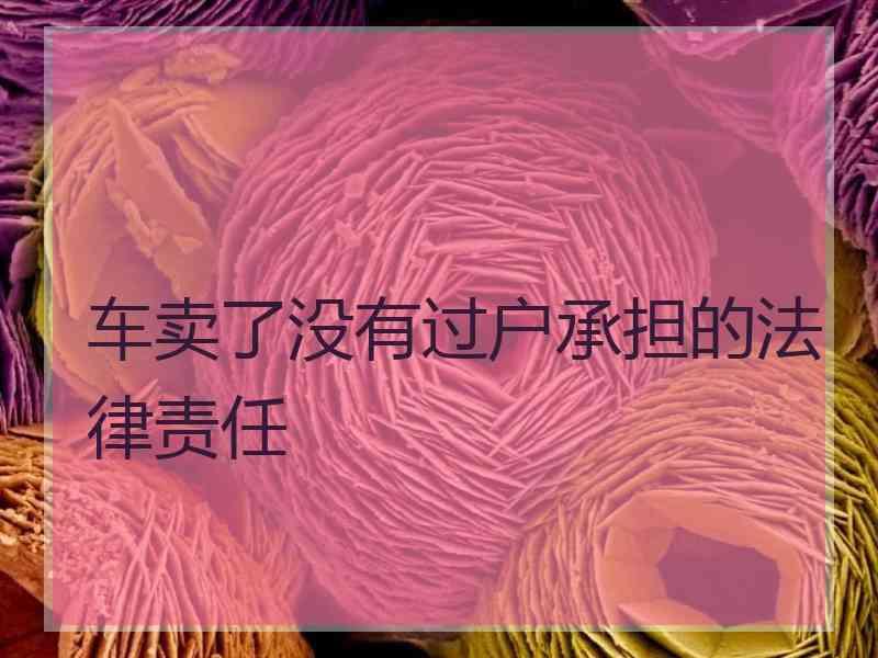 车卖了没有过户承担的法律责任