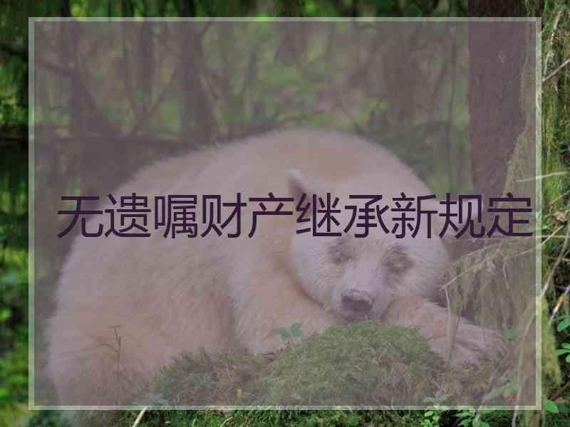 无遗嘱财产继承新规定