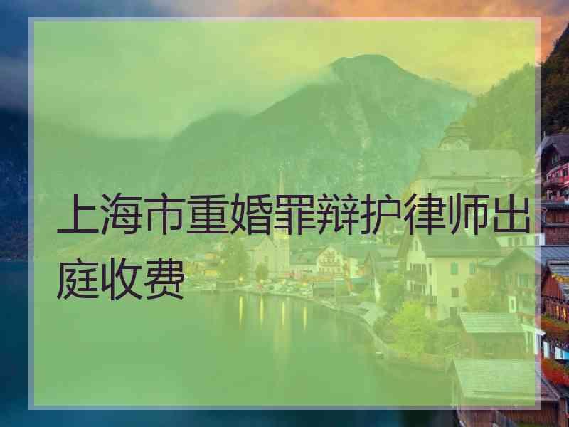 上海市重婚罪辩护律师出庭收费