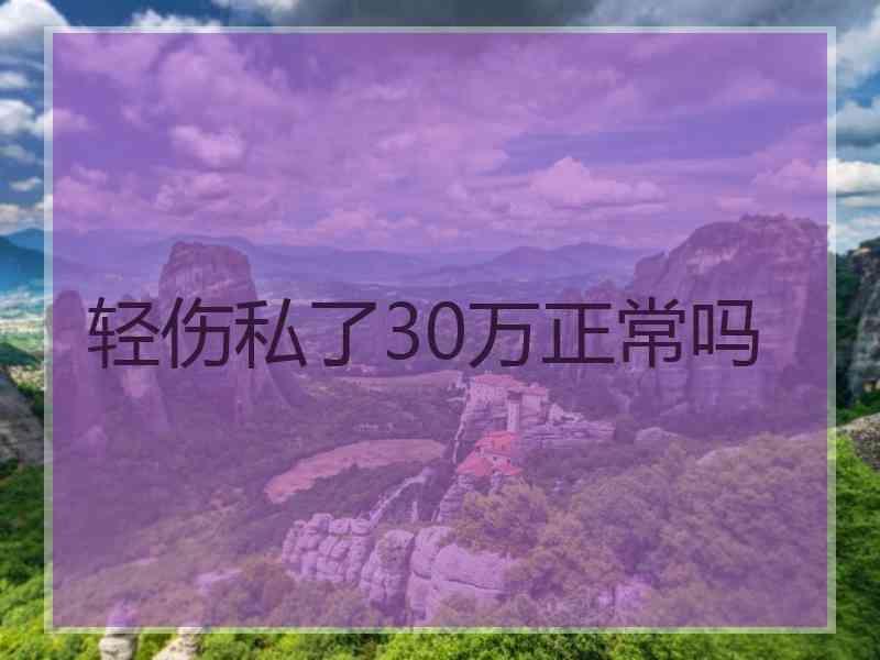 轻伤私了30万正常吗