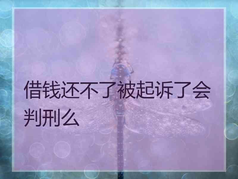 借钱还不了被起诉了会判刑么