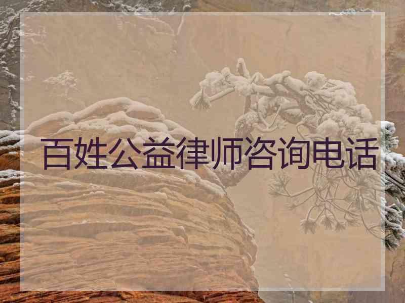 百姓公益律师咨询电话