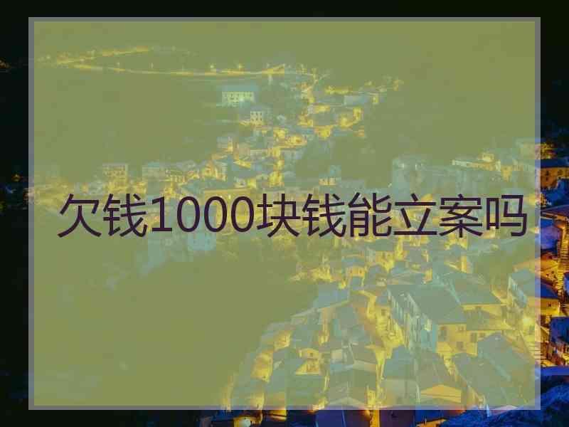 欠钱1000块钱能立案吗