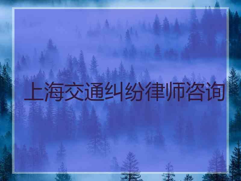 上海交通纠纷律师咨询