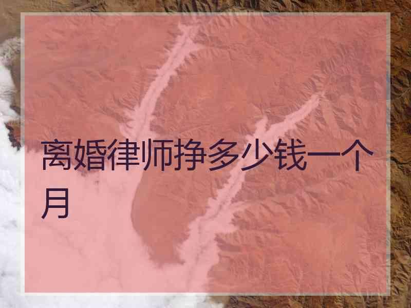 离婚律师挣多少钱一个月