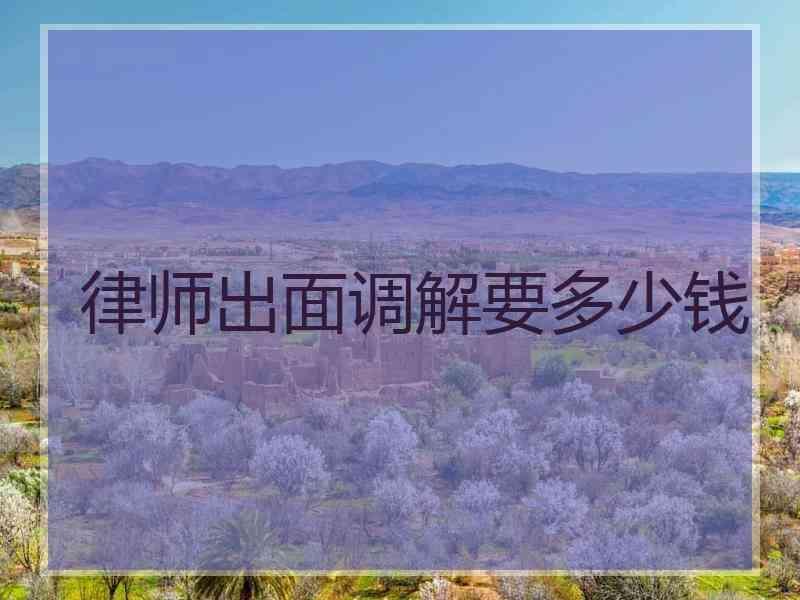律师出面调解要多少钱