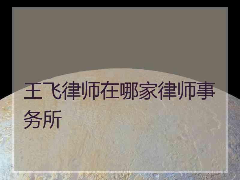 王飞律师在哪家律师事务所