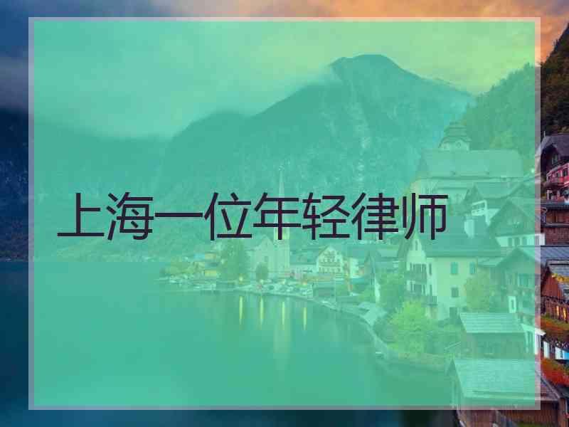 上海一位年轻律师