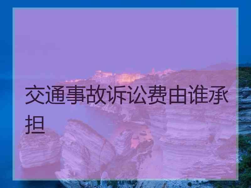 交通事故诉讼费由谁承担