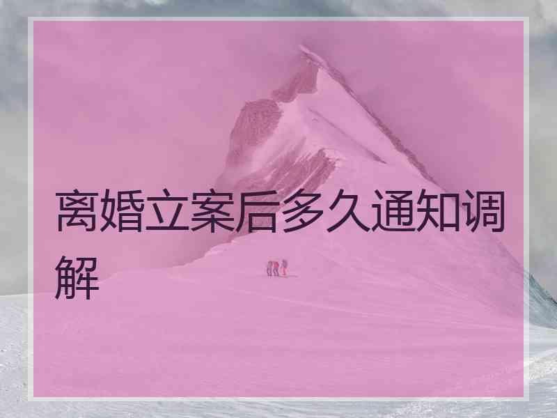 离婚立案后多久通知调解