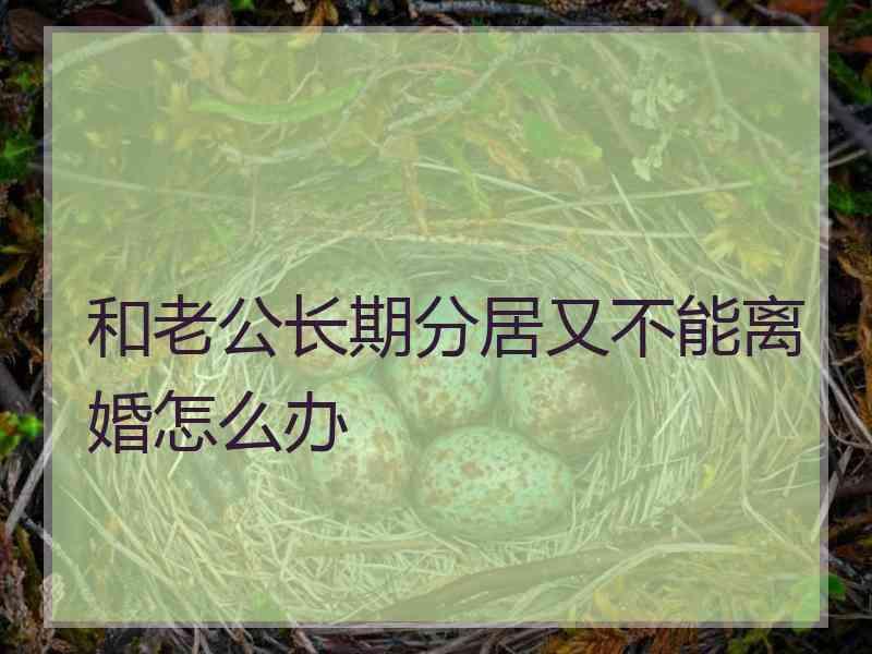 和老公长期分居又不能离婚怎么办