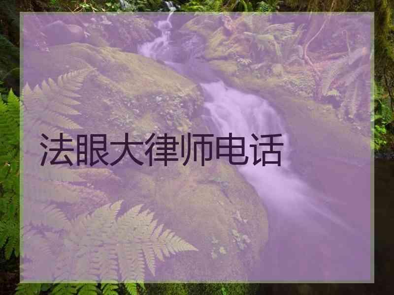 法眼大律师电话