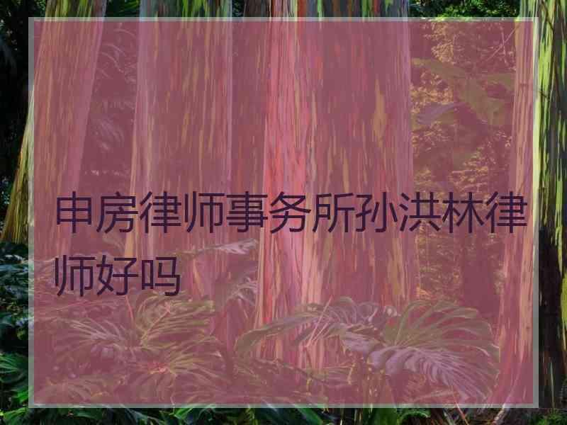 申房律师事务所孙洪林律师好吗