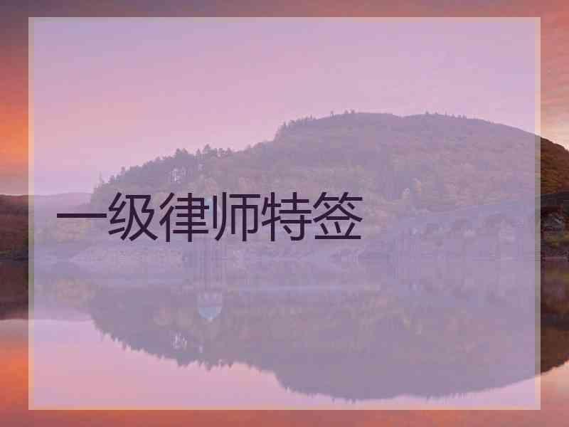 一级律师特签