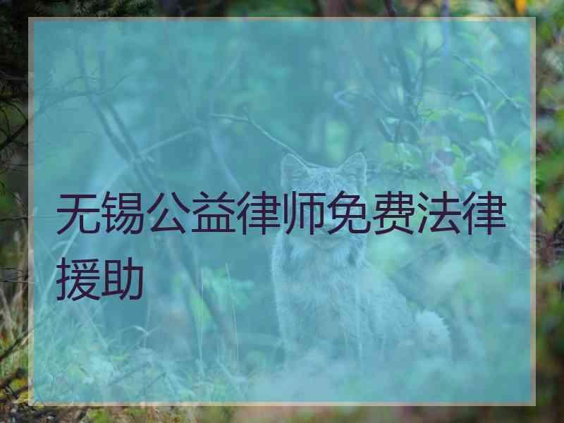 无锡公益律师免费法律援助