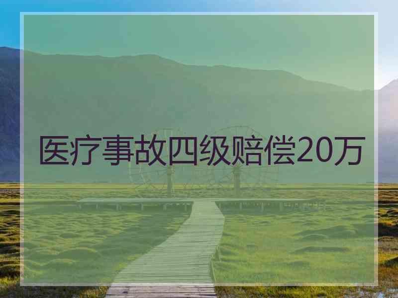 医疗事故四级赔偿20万