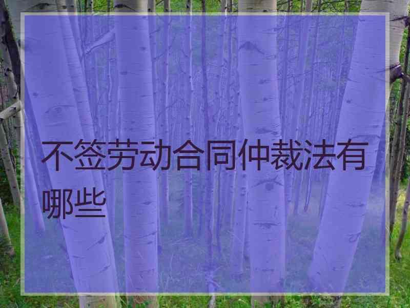 不签劳动合同仲裁法有哪些