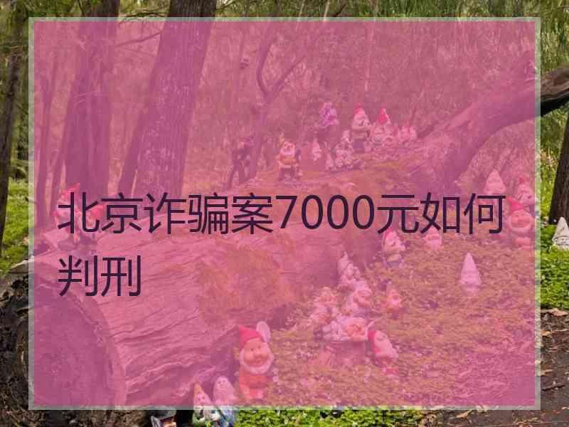 北京诈骗案7000元如何判刑