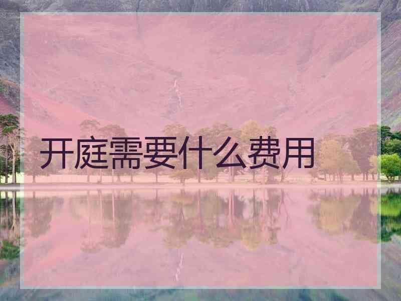 开庭需要什么费用