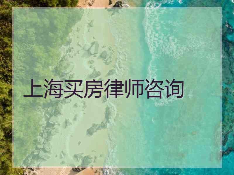 上海买房律师咨询