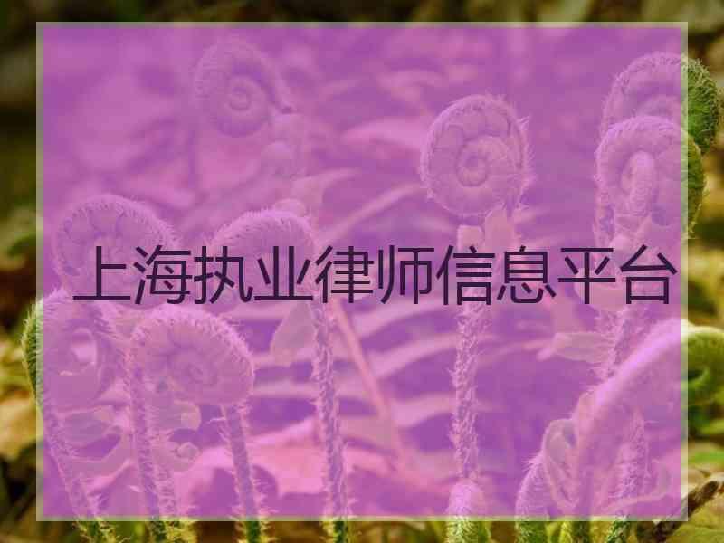 上海执业律师信息平台